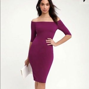 Lulu’s Girl Can’t Help It Off Shoulder Dress